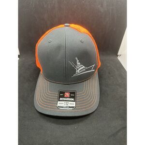 DH‎ Yacht Sales Trucker Hat/Richardson 112 Snapback Charcoal/Safety Orangep